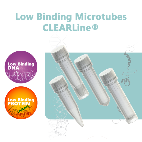 Low Binding Microcentrifuge Tubes Screw Cap CLEARLine®
